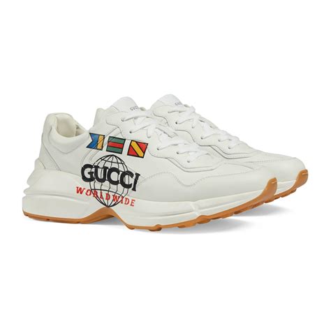 gucci white rhyton sneakers|Gucci rhyton mixed media sneakers.